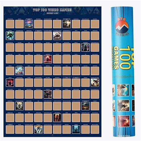 Amazon Rtb Designs Top Video Games Scratch Off Poster Bucket