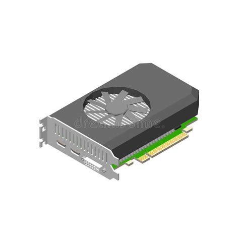 Video Graphic Card,GPU. Isolated on White Background. Vector Ill Stock ...