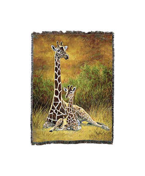 Mother And Son Giraffe By Lucie Bilodeau Gift Throw Woven Etsy