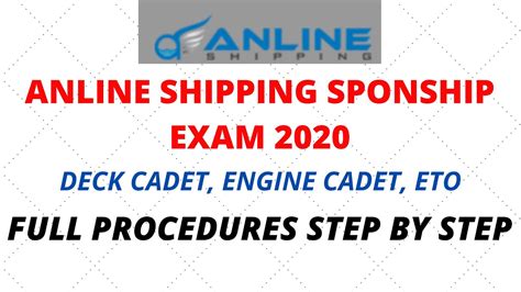 Anline Shipping Sponsorship Exam Deck Cadet Engine Cadet Eto