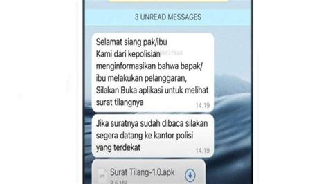 MODUS BARU Penipuan Via WhatsApp Kirim File APK Berkedok Surat Tilang