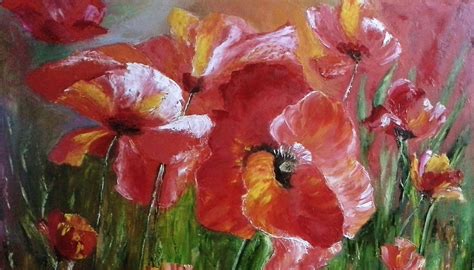 Poppy painting. Oil painting Original.. Canvas art. Home | Etsy