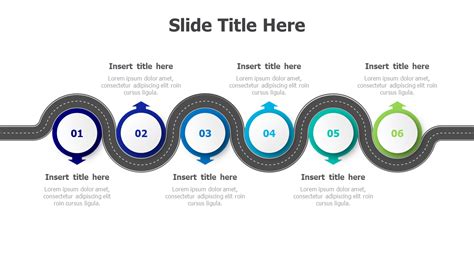 6 Points Roadmap Infographic Inforgraphics Slides