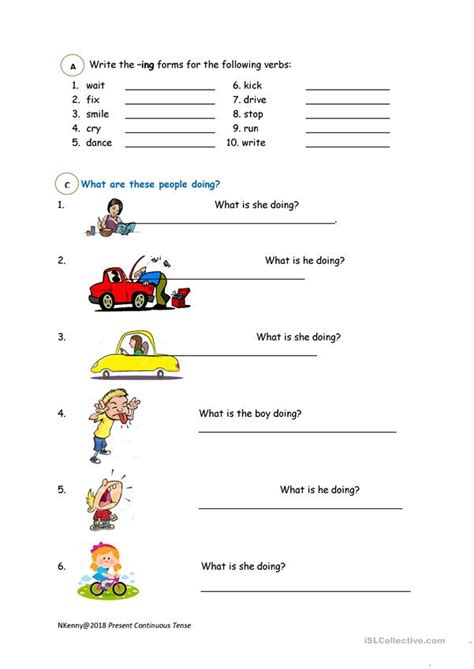 Simple Present Continuous Tense English Esl Worksheets For Distance Learning And Physical