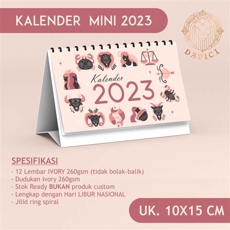 Jual Kalender Meja Aesthetic 2023 Kalender Mini 2023 Kalender Lucu