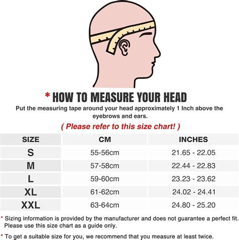 Motorcycle Helmet Size Chart Us Your Perfect Fit Guide