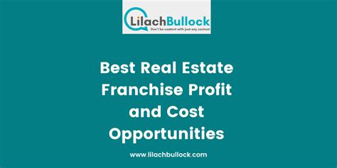 Best Real Estate Franchise Profit And Cost Opportunities