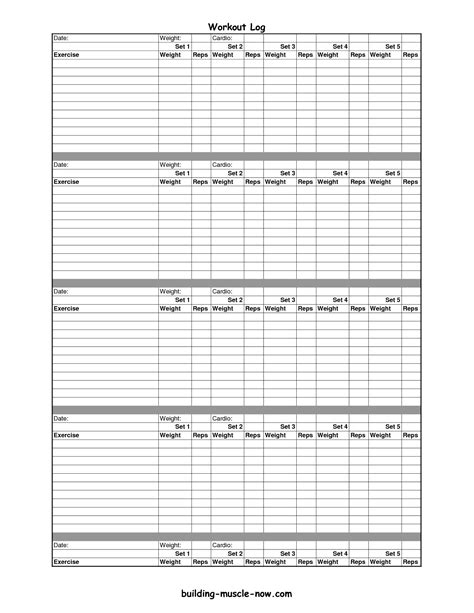 Free Printable Workout Log Sheets