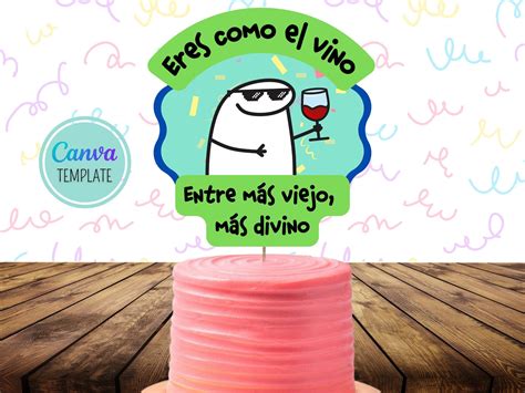 Flork Dise Os Cake Topper Editables Personalizable Etsy