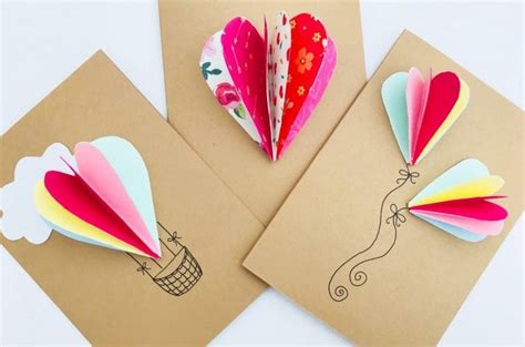 Way To Make A 3D Heart Card Craft Aroos