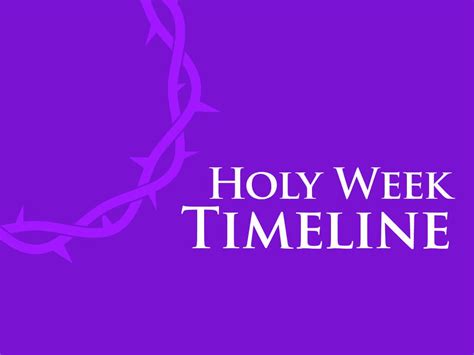 Holy Week Chronology