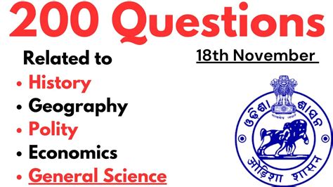 200 Important Questions Related To History Geography Polity Economics