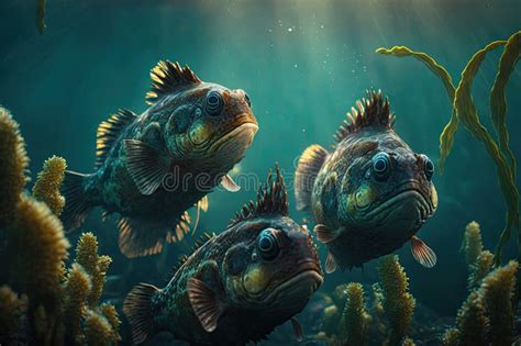 Blob Sculpin Fish Underwater Lush Nature by Generative AI Stock Illustration - Illustration of ...