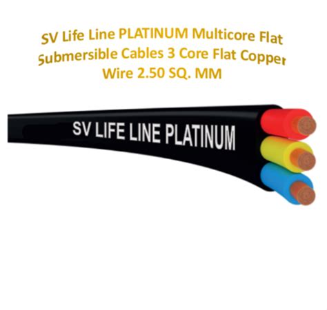 Sv Life Line Multicore Flat Submersible Cables 3 Core Flat Copper Wire