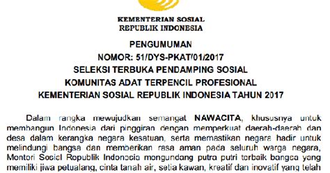 REKRUTMEN SELEKSI TENAGA PENDAMPING SOSIAL KOMUNITAS ADAT TERPENCIL