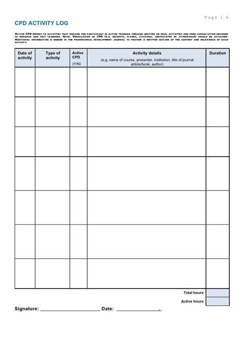 Spa Cpd Journal Template 2011
