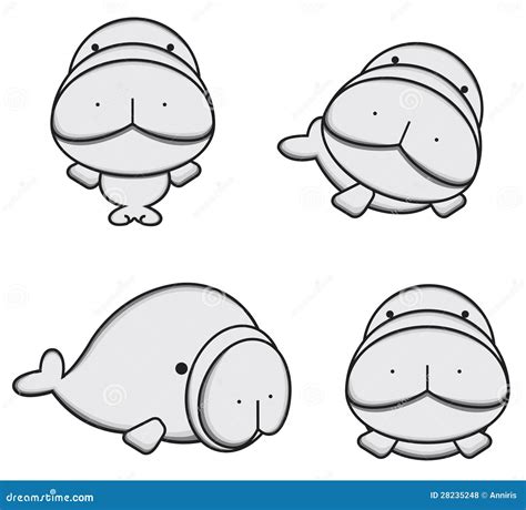 Cartoon Dugong Icon On White Background. Vector Illustration | CartoonDealer.com #115473060