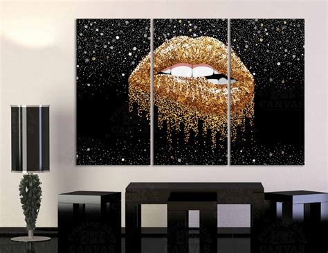 Pink Glitter Lips Glitter Lips Lip Art Fashion Wall Art - Etsy