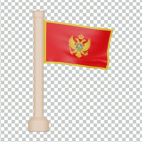 Premium PSD Montenegro Flag 3d Icon