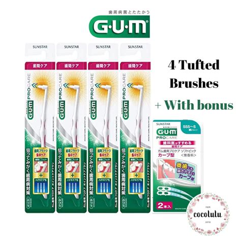 【sunstar Gum®】4 Pack Bonus Periodontal Pro Care Tuft Brush Point Care Brush One Tuft