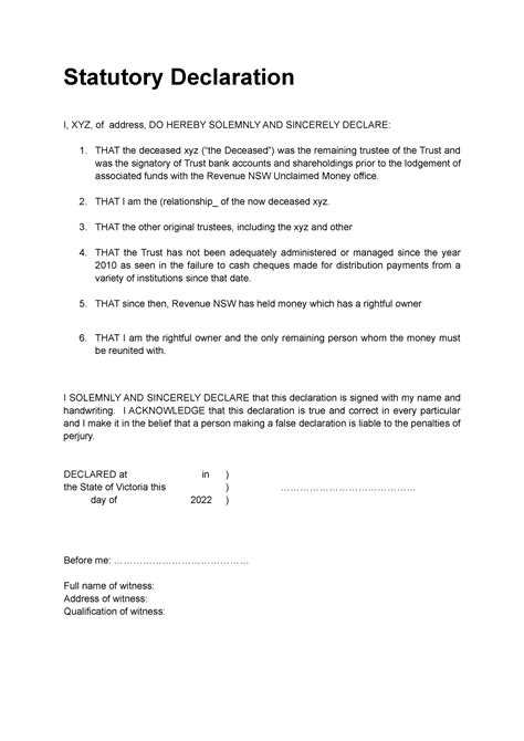 Statutory Declaration Veronica Kastelan Statutory Declaration I