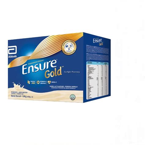 Ensure Gold Vanilla Bib Kg Free Glass Container