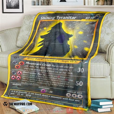 Hot Anime Pokemon Shining Tyranitar Neo Destiny Blanket Morequilt