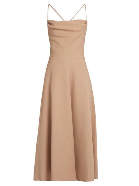 Valentino Wool And Silk Blend Crepe Midi Dress In Nude Modesens Artofit