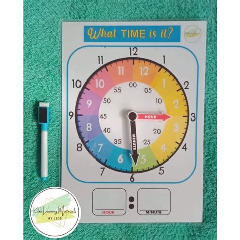 Laminated Clock For Kidstelling Time Shopee Philippines