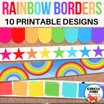 Printable Bulletin Board Borders, Rainbow Classroom Decor | TPT