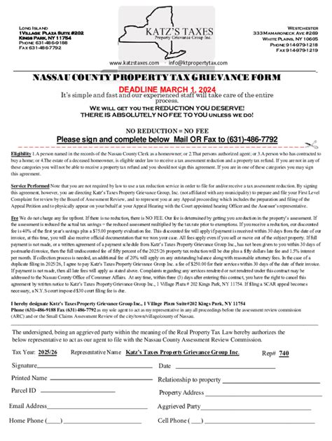 Fillable Online NASSAU COUNTY PROPERTY TAX GRIEVANCE FORM Fax Email