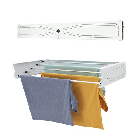 Homeart Wall Mounted Clothes Drying Rack 75 Cm Retractable Laundry Clothes Airer Collapsible