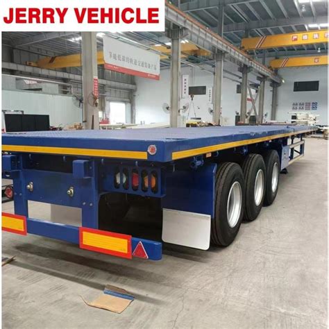 Axles Flat Bed Platform Flatbed Container Semi Trailer With Fuwa