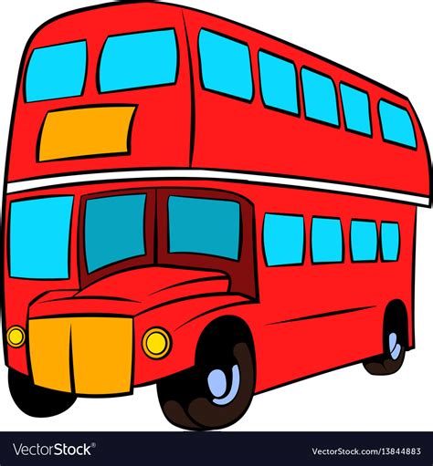 London double decker red bus icon cartoon Vector Image