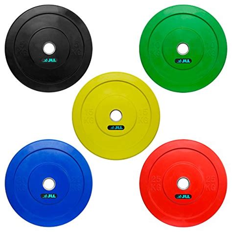 Buy Jll® Olympic Bumper Weight Lifting Plates 5kg 25kg Colour Coded Weights Solid Rubber