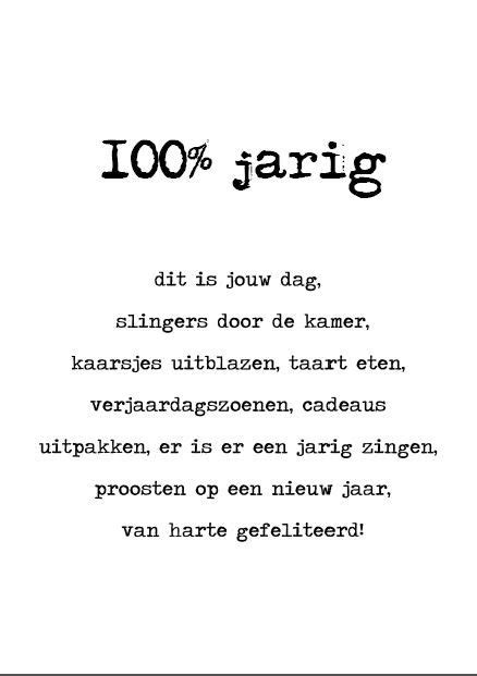 Tekst Verjaardag 100 Jarige