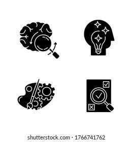 Logical Mind Black Glyph Icons Set Stock Vector Royalty Free