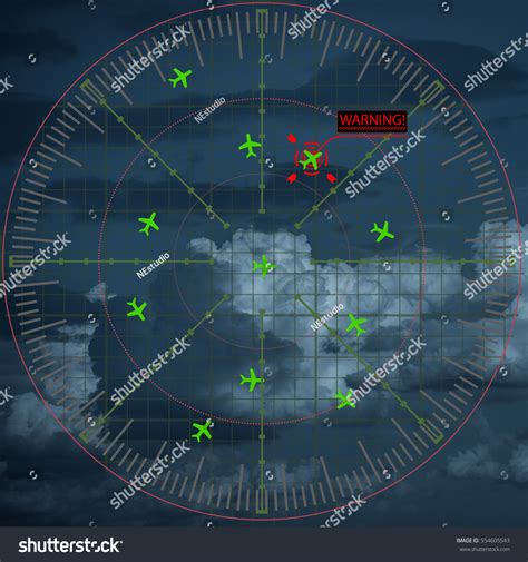 Airport Air Traffic Control Radar Screen Stock Photo 554605543 ...