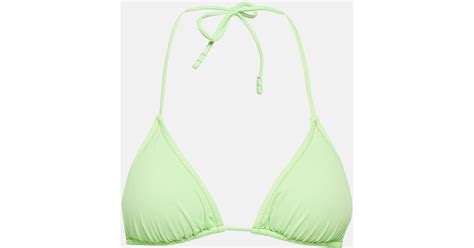 Reina Olga Susan Triangle Bikini Top In Green Lyst