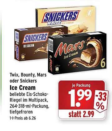 Twix Bounty Mars Oder Snickers Ice Cream Angebot Bei Wasgau