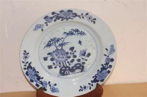 Chinese Th Century Blue And White Porcelain Plate Picclick Uk