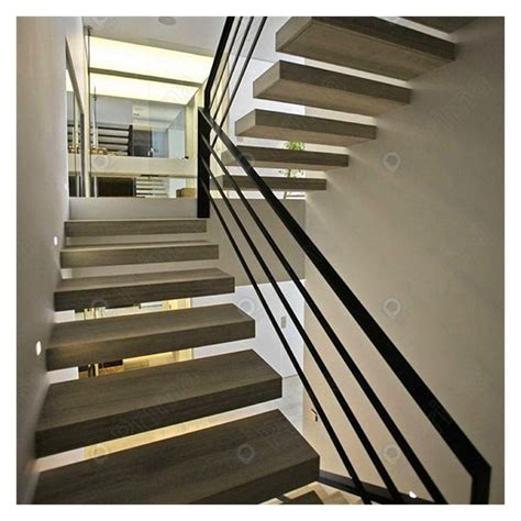 Building Material Floating Staircase With Wood Marble Tread With