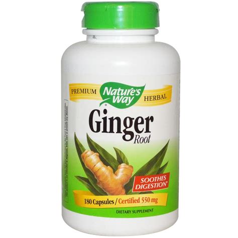 Natures Way Ginger Root 1100 Mg 180 Vegan Capsules Ginger Root