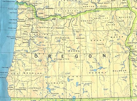 Detailed Map Of Oregon State Oregon State Detailed Map