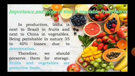 Importance of Preservation of fruits and vegetables by prof. Ganesh Shinde - YouTube