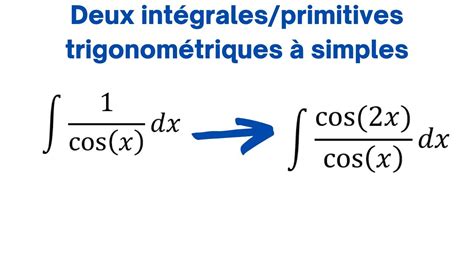 deux intégrales primitives de cos 2x cos x dx et 1 cos x dx