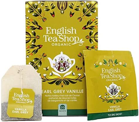 Thé Noir Earl grey Vanille Bio English Tea Shop 20 Sachets 40g