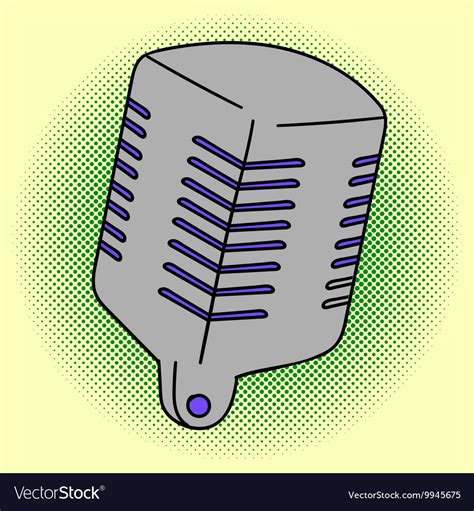 Microphone Pop Art Royalty Free Vector Image Vectorstock