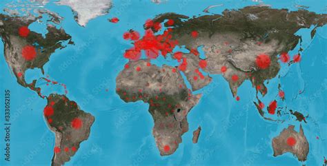 COVID-19 coronavirus in world, map confirmed cases report in countries ...