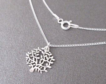 Collier Pendentif Rond Arbre De Vie En Argent E Etsy